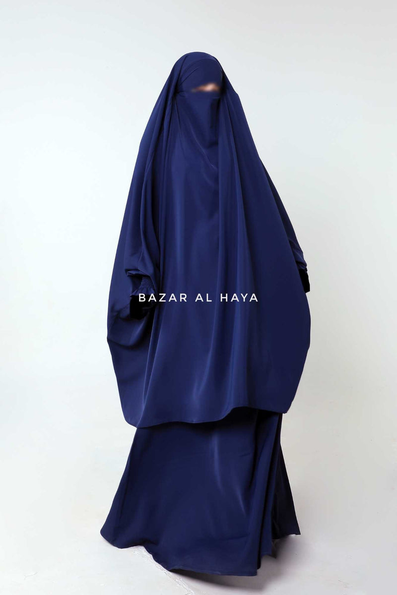 Hoor - Two Piece Navy Jilbab With Skirt- Long & Loose