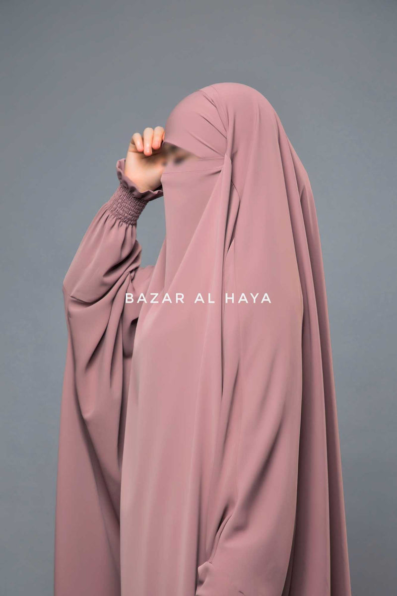 Dusty Rose Hoor - Two Piece Jilbab With Skirt- Long & Loose