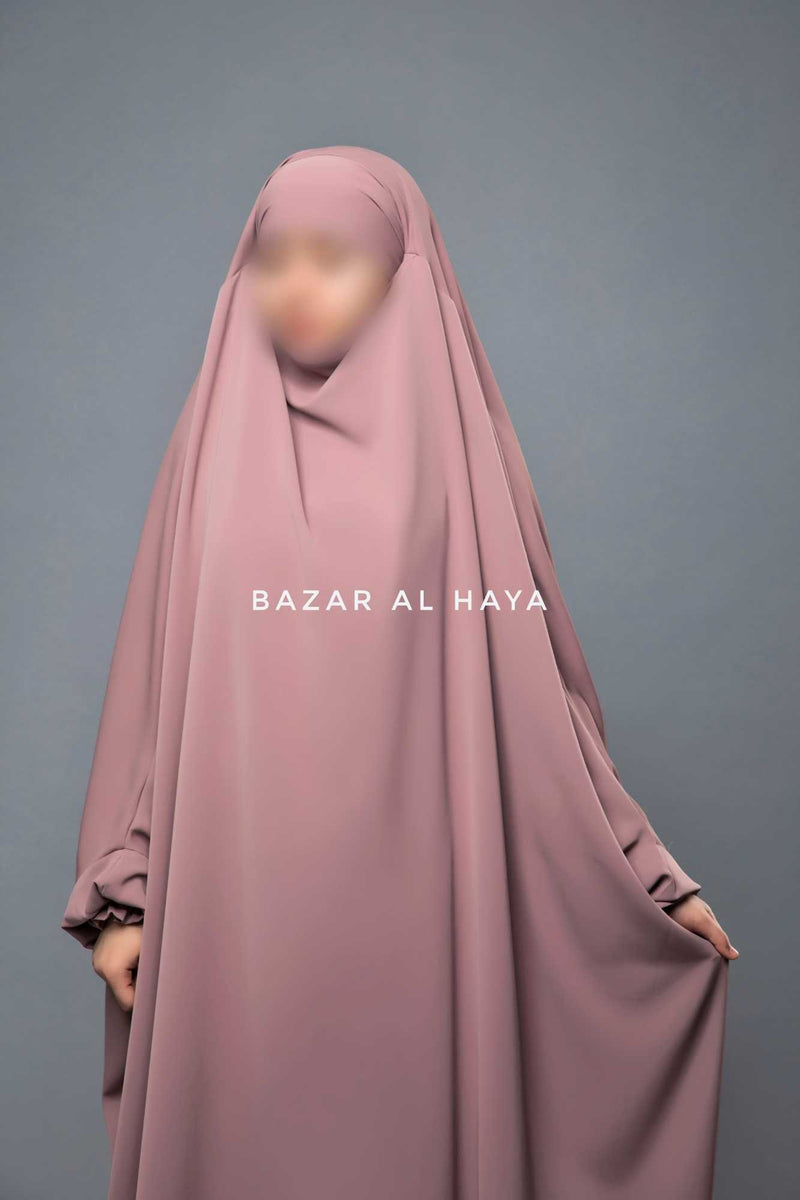 Dusty Rose Hoor - Two Piece Jilbab With Skirt- Long & Loose