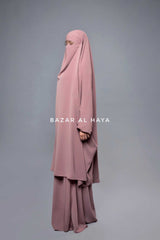 Dusty Rose Hoor - Two Piece Jilbab With Skirt- Long & Loose
