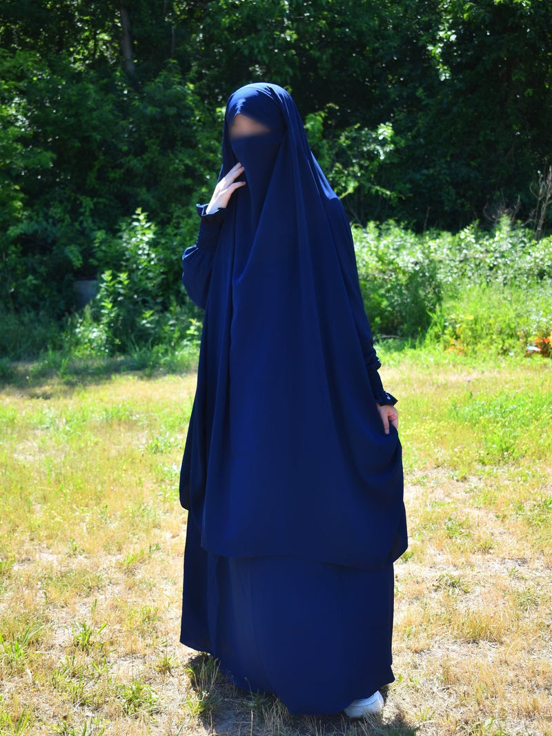 Hoor - Two Piece Navy Jilbab With Skirt- Long & Loose