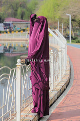 Hoor - Two Piece Purple Jilbab With Skirt- Long & Loose