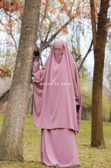 Hoor Dusty Rose - Two Piece Jilbab With Skirt- Long & Loose