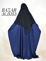 Navy Faraasha Butterfly Wide Abaya - Silk Crepe