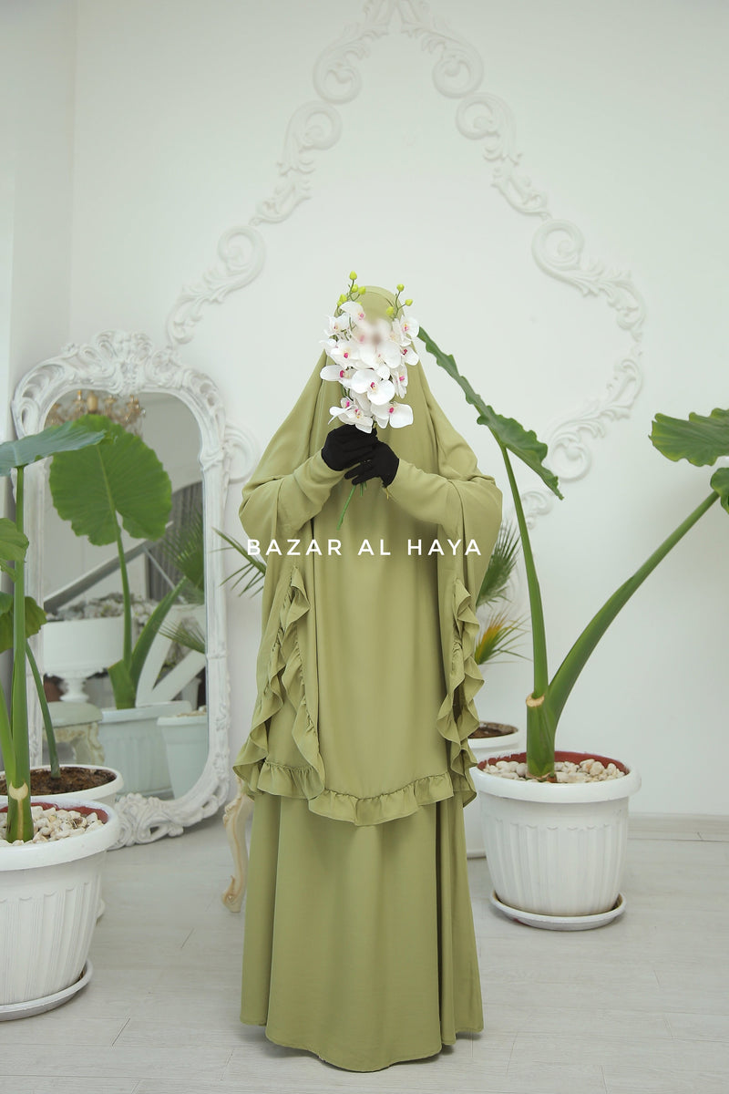 Ibadah Kiwi Two-piece Jilbab with Skirt, Haj, Umrah Garment & Prayer Set