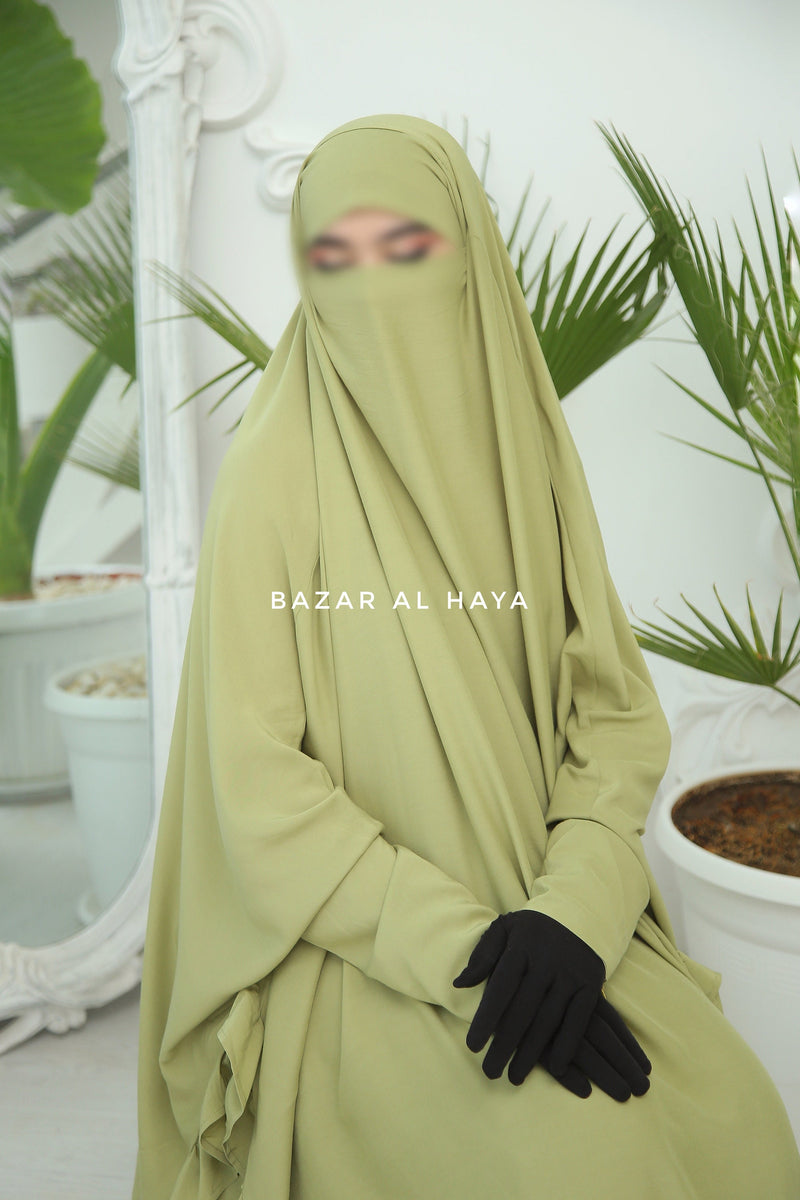 Ibadah Kiwi Two-piece Jilbab with Skirt, Haj, Umrah Garment & Prayer Set