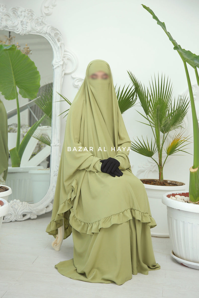 Ibadah Kiwi Two-piece Jilbab with Skirt, Haj, Umrah Garment & Prayer Set