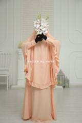 Ibadah Light Peach Two-piece Jilbab with Skirt, Haj, Umrah Garment & Prayer Set