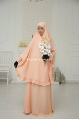 Ibadah Light Peach Two-piece Jilbab with Skirt, Haj, Umrah Garment & Prayer Set