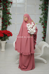 Ibadah Raspberry Pink Two-piece Jilbab with Skirt, Haj, Umrah Garment & Prayer Set