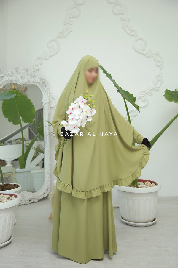 Ibadah Kiwi Two-piece Jilbab with Skirt, Haj, Umrah Garment & Prayer Set