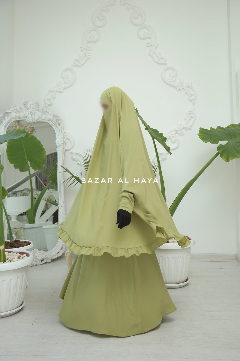 Ibadah Kiwi Two-piece Jilbab with Skirt, Haj, Umrah Garment & Prayer Set