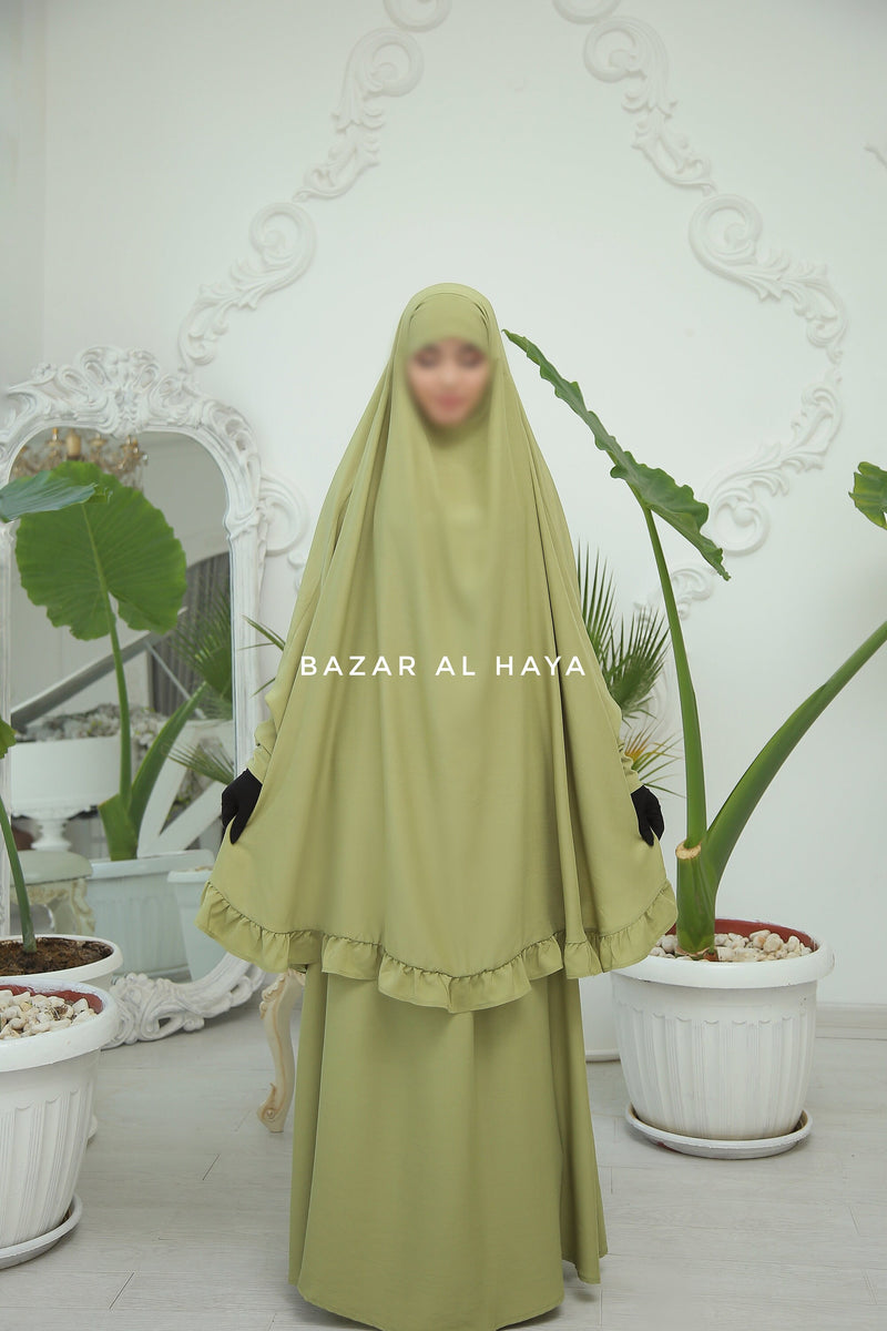 Ibadah Kiwi Two-piece Jilbab with Skirt, Haj, Umrah Garment & Prayer Set