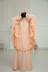 Ibadah Light Peach Two-piece Jilbab with Skirt, Haj, Umrah Garment & Prayer Set