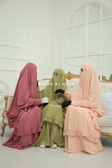 Ibadah Raspberry Pink Two-piece Jilbab with Skirt, Haj, Umrah Garment & Prayer Set